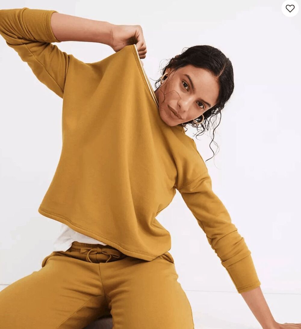 Madewell MWL Superbrushed Easygoing Oversized Ringer Sweatshirt Women’s Medium N